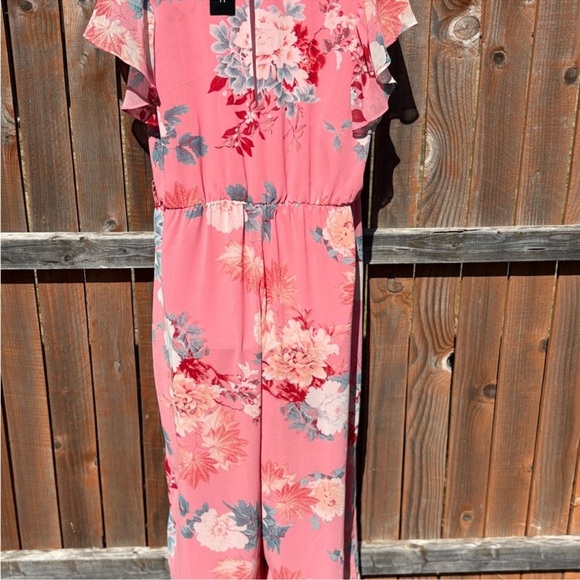 City Chic Summer Floral Jumpsuit - pink Size 14 - Picture 4 of 7